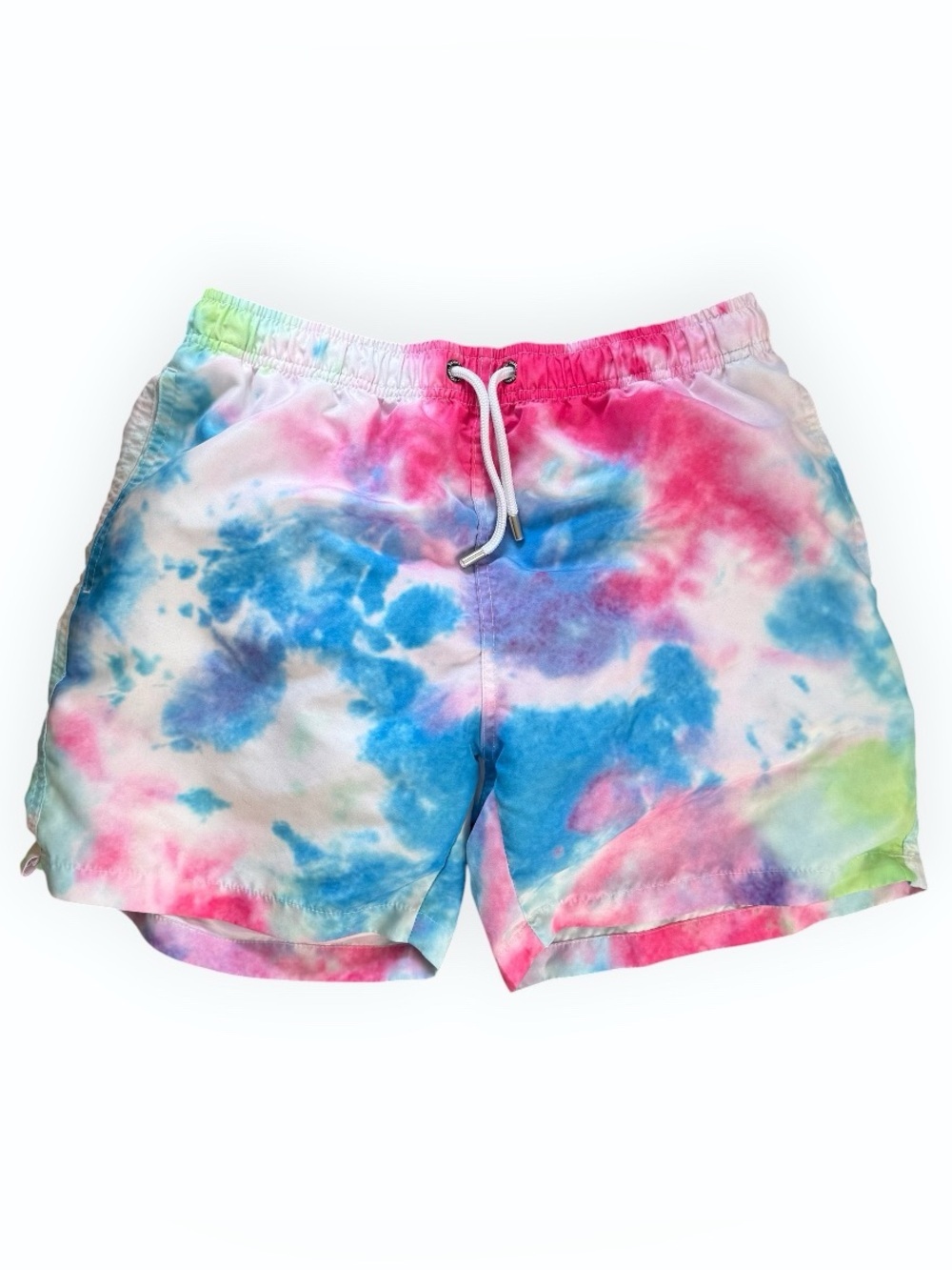 Franks Australia Multicolor Spiral Tie Dye Swim Trunks Shorts Drawstring Lined